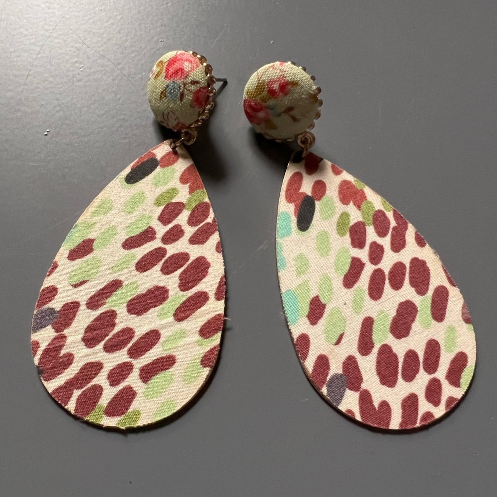 Colorful Teardrop Fabric Earrings